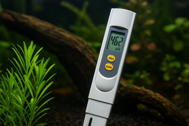 Misurazione della conduttività in acquario con penna