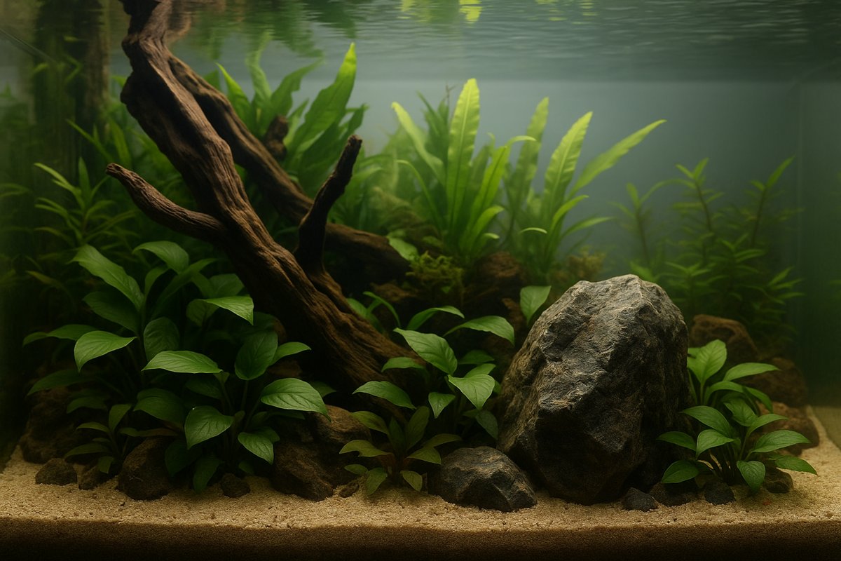 Acquario piantumato in stile low-tech