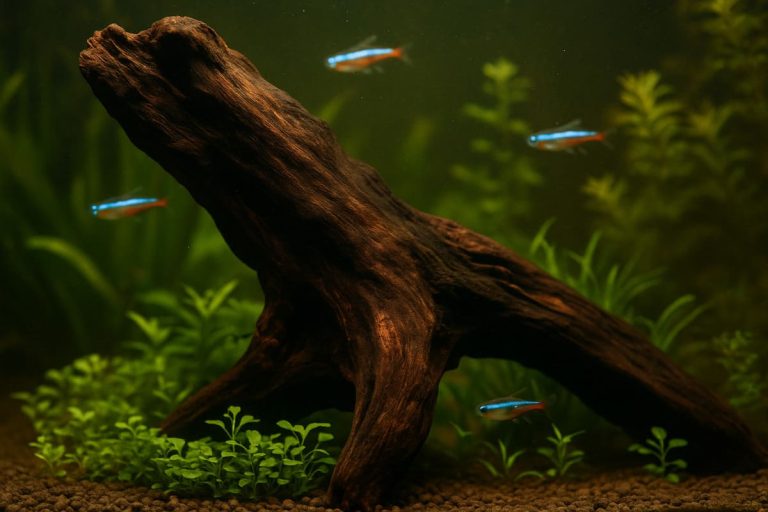 ronco scuro immerso in acquario tropicale