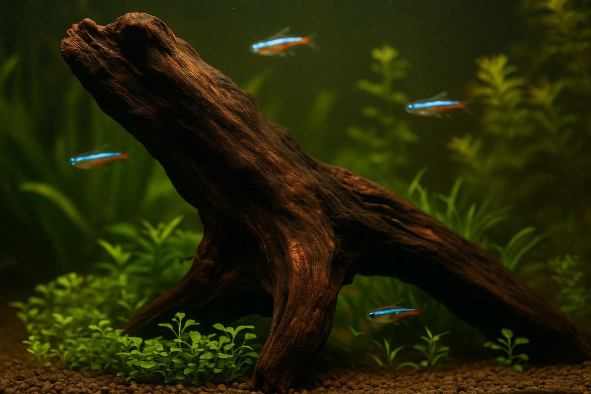 ronco scuro immerso in acquario tropicale